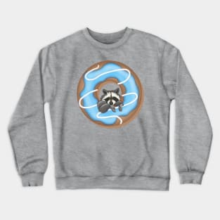 Cute raccoon and Yummy donut Crewneck Sweatshirt